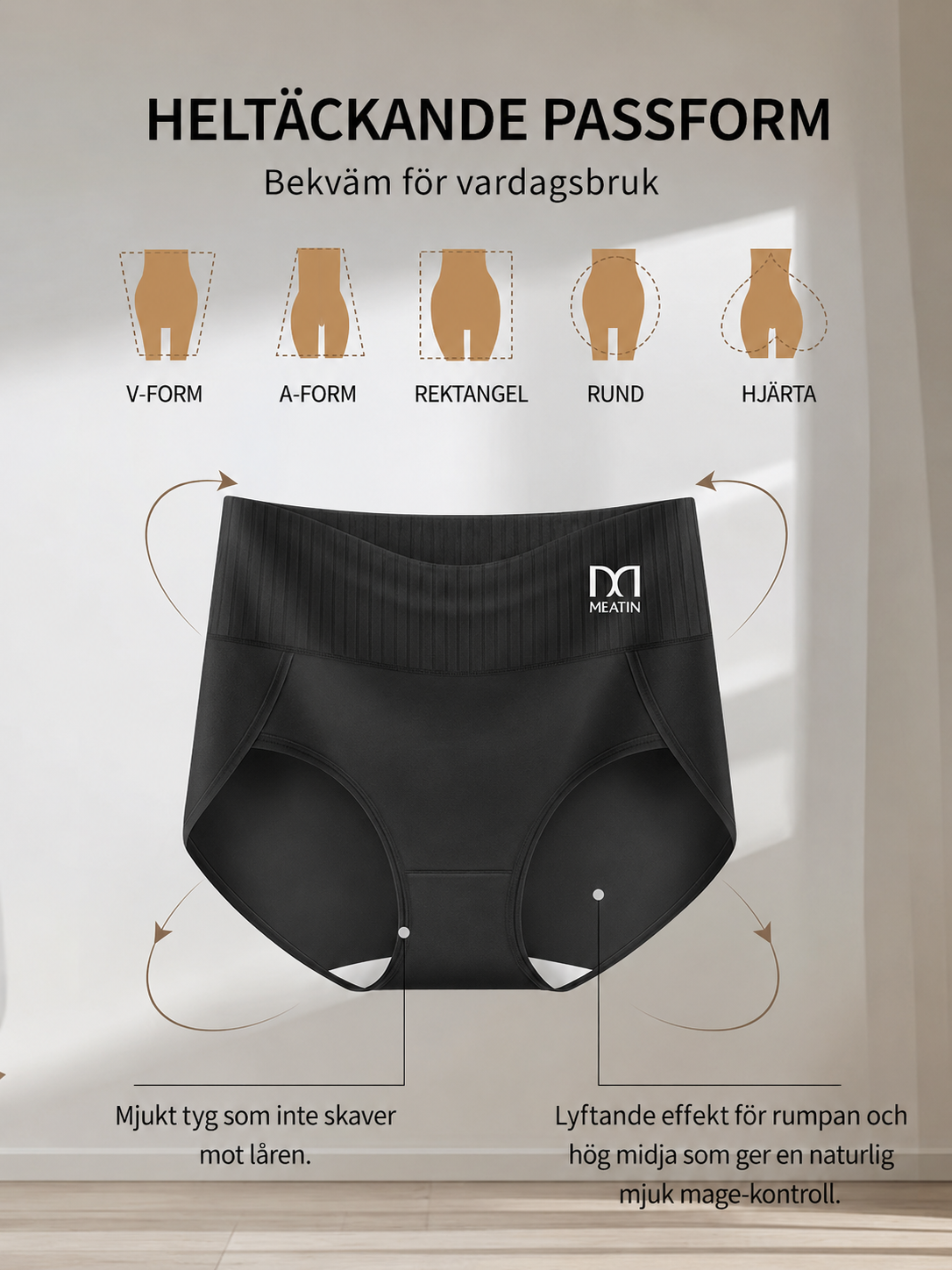 Elira | Sömlösa trosor med hög midja