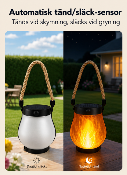 Glöra™ | Solcellslykta med levande flamma