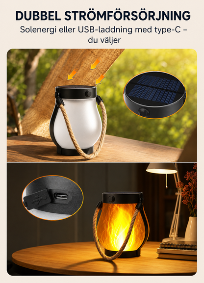Glöra™ | Solcellslykta med levande flamma